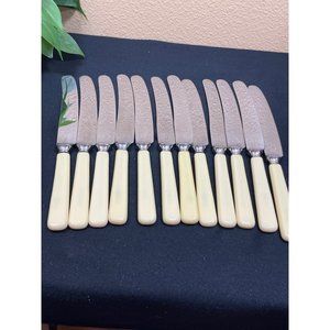 Vintage Rustfri  Bone Handle Butter Knives Set Of 12  Antique Vintage